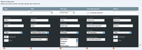 FieldFrame Matrix Configuration