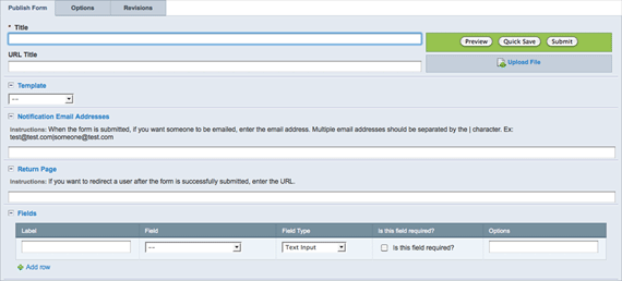New Forms Entry